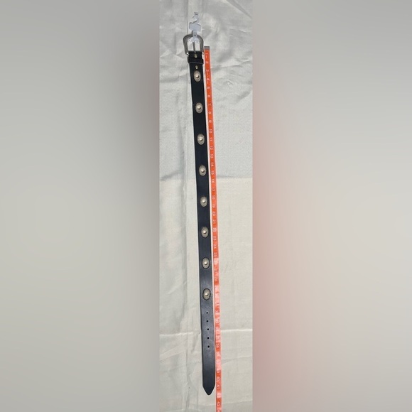 NEW Black Italian Leather Belt with Silver Buckle - Picture 5 of 6